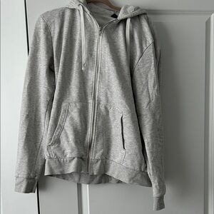Divided Light Gray Hoodie with Zip Front